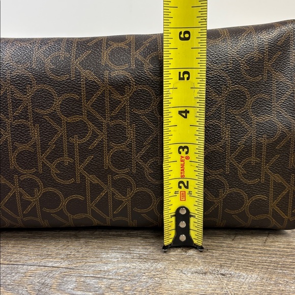 Calvin Klein Monogram Tote / Crossbody with Matching  Pouch – Brown (One Size) - Picture 15 of 17